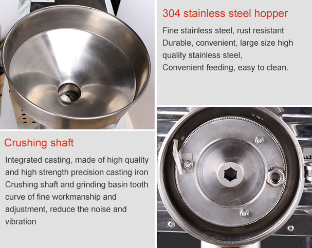 Stainless steel hopper grain mill