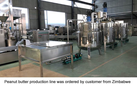 Peanut butter production line was ordered by customer from Zimbabwe