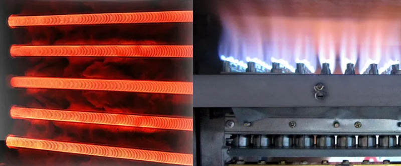 Electric and gas heating type
